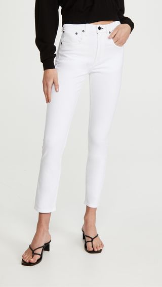 Askk Ny + High Rise Crop Jeans