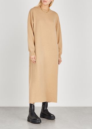 Extreme Cashmere + N°106 Weird Camel Cashmere-Blend Jumper Dress
