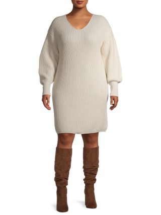 Terra 
Sky + V-Neck Sweater Dress