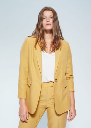 Violeta by Mango + Linen Blazer Suit