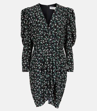 Essentiel Antwerp + Black Floral Mini Wrap Dress