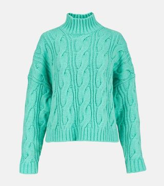 Essentiel Antwerp + Turquoise Cable-Knit Sweater