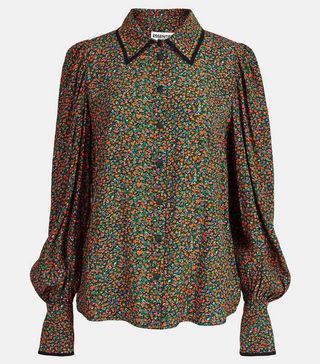 Essentiel Antwerp + Khaki And Orange Embellished Collar Shirt