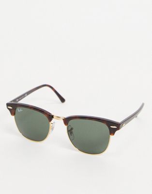 Ray-Ban + Clubmaster Acetate and Gold-Tone Sunglasses