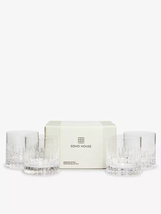 Soho Home + Roebling Cut Crystal-Glass Rocks Glasses