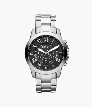 Fossil + Grant Chronograph Stainless Steel Watch