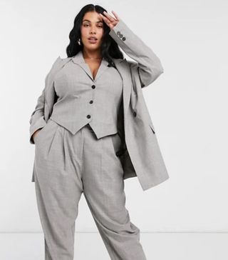 ASOS + Mansy Suit Blazer in Taupe Texture