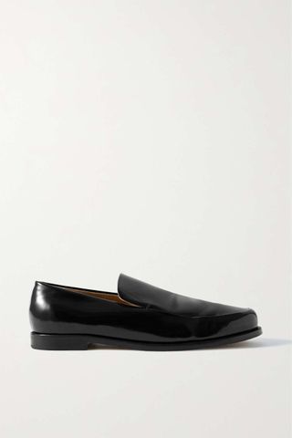 Khaite + Alessio Glossed-Leather Loafers