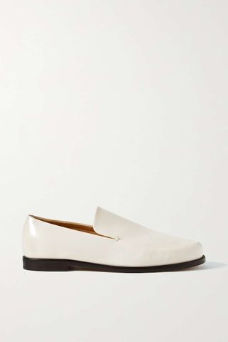 Khaite + Alessio Glossed-Leather Loafers