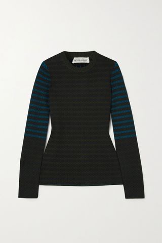Victoria Beckham + Cotton Jacquard-Knit Sweater