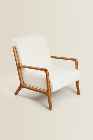 Zara + Ash Wood And Linen Armchair