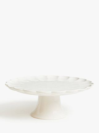 John Lewis + Scalloped Speckled Stoneware Cake Stand
