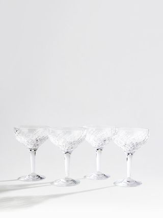 Soho Home + Barwell Cut Crystal Champagne Coupe, Set of Four