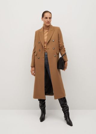 Mango + Wool Double-Breasted Coat