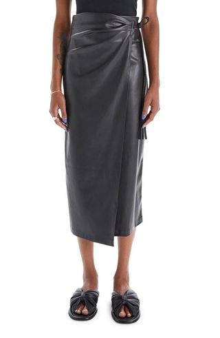 Mother + The It's a Wrap Faux Leather Skirt