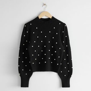 & Other Stories + Pearl Dot Puff Sleeve Sweater