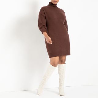 Eloquii + Mini Turtleneck Sweater Dress