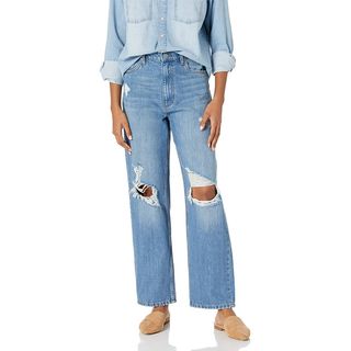 The Drop + Annalise Distressed Loose-Fit Straight Leg Jean