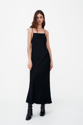 Zara + Satin Midi Dress