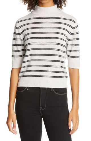 Frame + Stripe Wool & Cashmere Crop Sweater