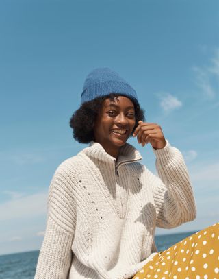Madewell + Pointelle Half-Zip Pullover Sweater