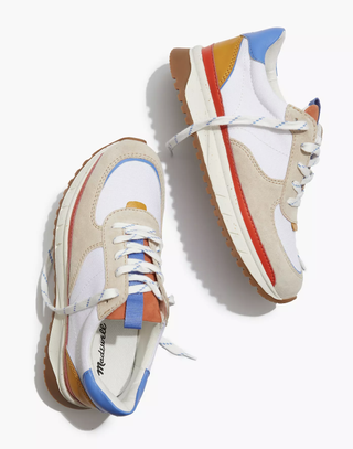 Madewell + Kickoff Trainer Sneakers in Recycled Nylon, Suede and Leather