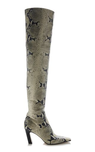 Khaite + Marfa Classic Otk Snake-Embossed Leather Boots