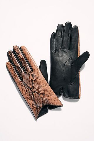 Maison Scotch + Snake Pattern Gloves