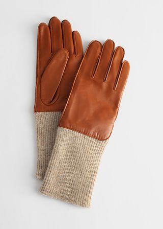& Other Stories + Ribbed Cuff Leather Gloves
