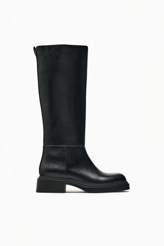 Zara + Flat Knee-High Boots
