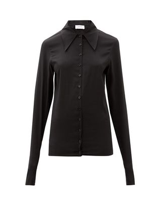 Lemaire + Point-Collar Silk-Blend Crepe Shirt