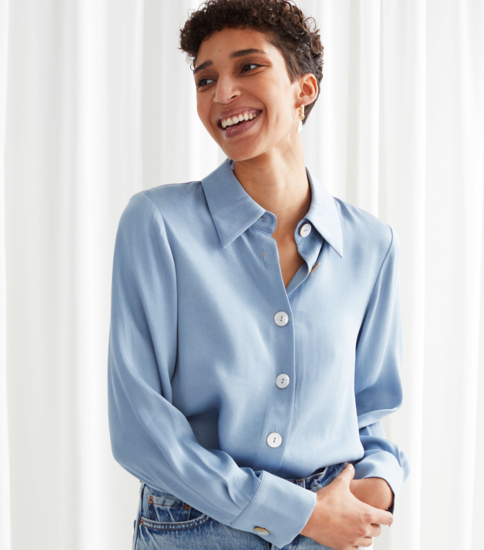 & Other Stories + Button Up Lyocell Blend Blouse
