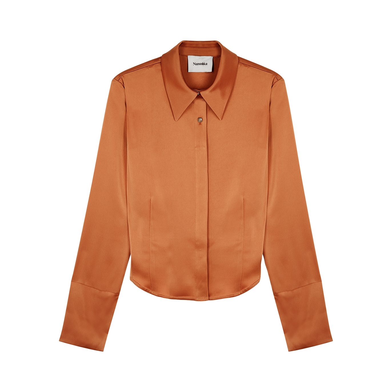Nanushka + Alice Rust Satin Shirt