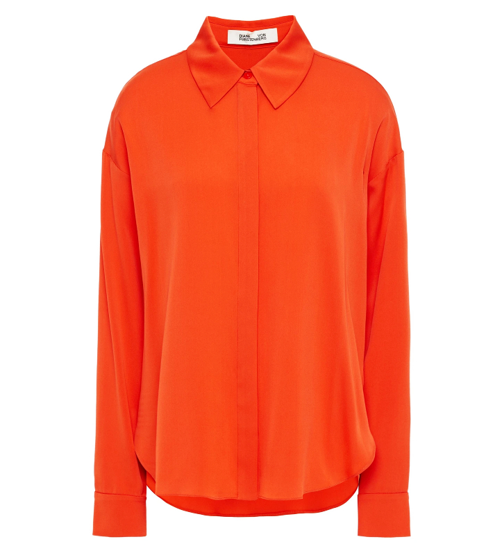 Diane von Furstenberg + Leanna Stretch-Silk Shirt