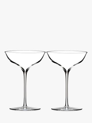 Waterford Elegance + Crystal Champagne Coupe Glasses, 230ml, Set of 2