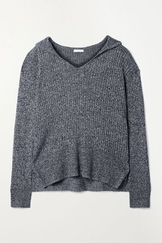 Skin + Madeira Hooded Ribbed Cotton and Cashmere-Blend Sweater