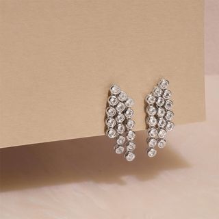 Stone and Strand + Silver White Topaz Cascade Earrings