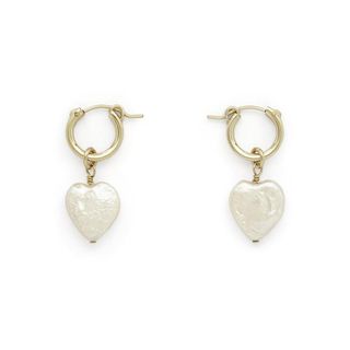 Stella and Bow + Eleanor Pearl Heart Hoops
