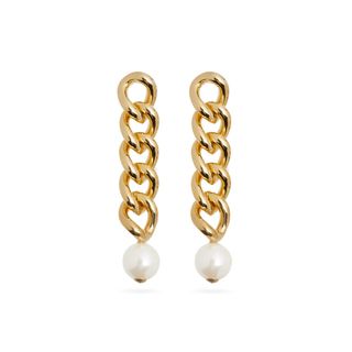 Rosantica + Canasta Pearl-Embellished Curb-Chain Drop Earrings