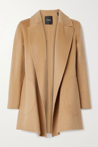 Theory + Clairene Brushed Wool and Cashmere-Blend Coat