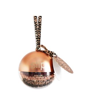 Slip + Pure Silk Skinny Hair Tie Rose Gold Holiday Bauble