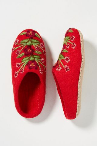 French Knot + Secret Garden Wool Slippers