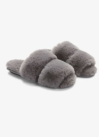 Express + Cozy Faux Fur Double Band Slippers