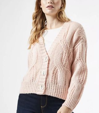 Dorothy Perkins + Blush Cable Button Cardigan