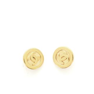 Chanel + Pre-Owned Vintage Round CC Clip-On Earrings Metal