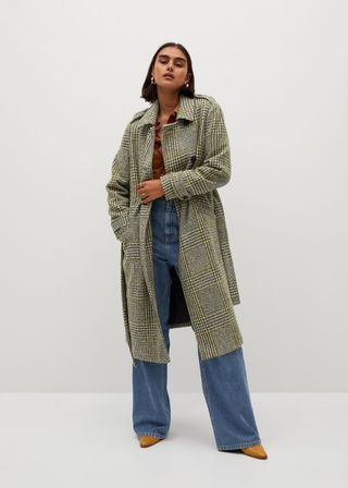 Violeta by Mango + Prince of Wales Checked Wool Coat
