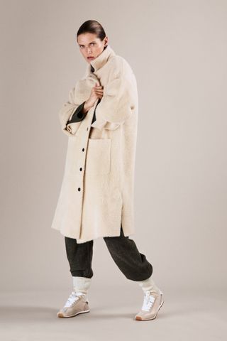 Zara + Faux Fur Oversized Coat