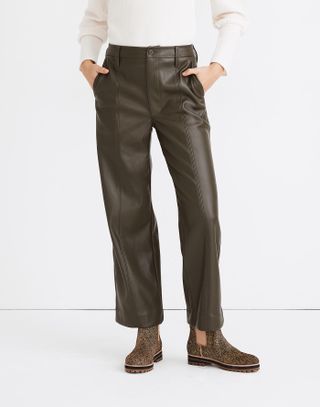Madewell + Slim Emmett Wide-Leg Pants in Vegan Leather