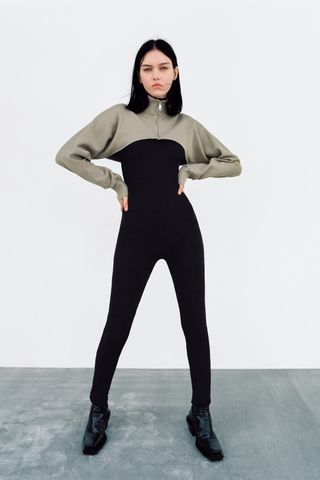 Zara + Cropped Plush Sweatshirt