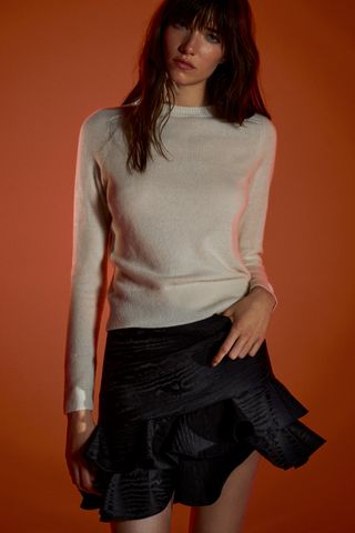 Zara + Ruffled Mini Skirt